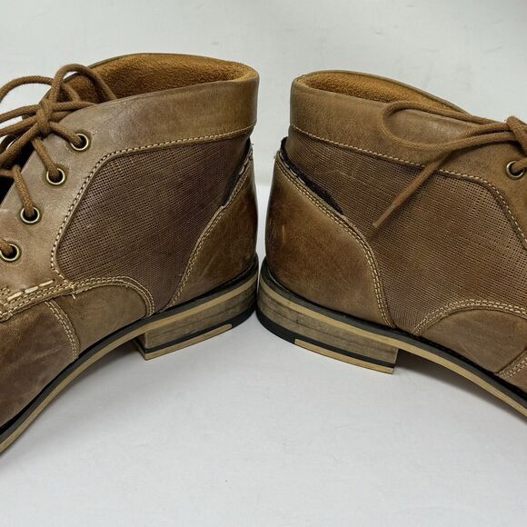 Steve Madden Brown Leather Cap Toe Chukka Ankle Boots - Picture 4 of 8